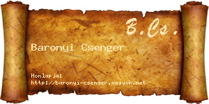Baronyi Csenger névjegykártya
